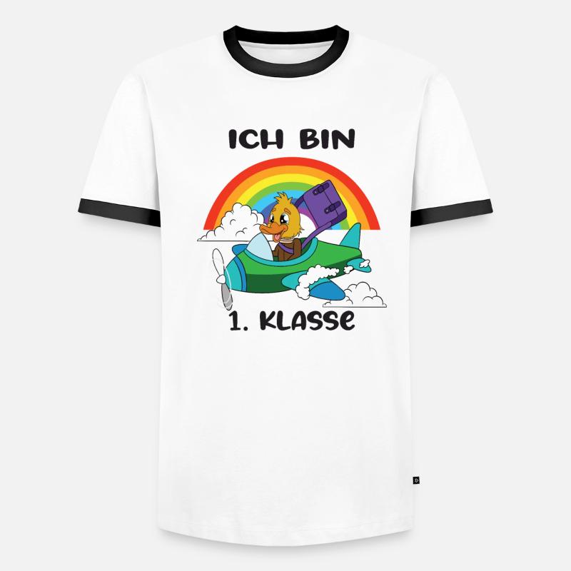 Ich Bin 1 Klasse Einschulung Schulanfang Männer Kontrast-T-Shirt