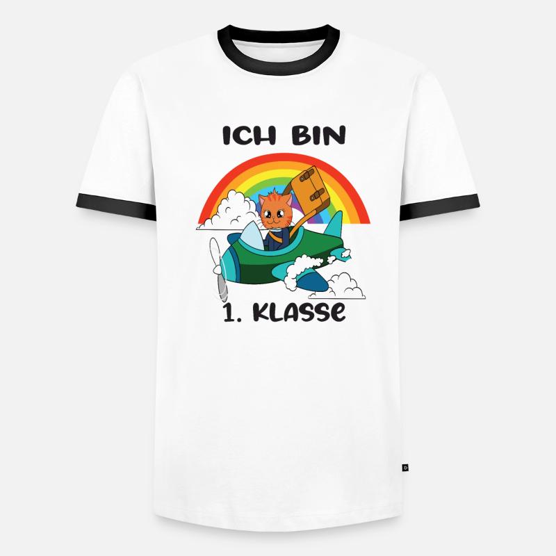 Ich Bin 1 Klasse Einschulung Schulanfang Männer Kontrast-T-Shirt