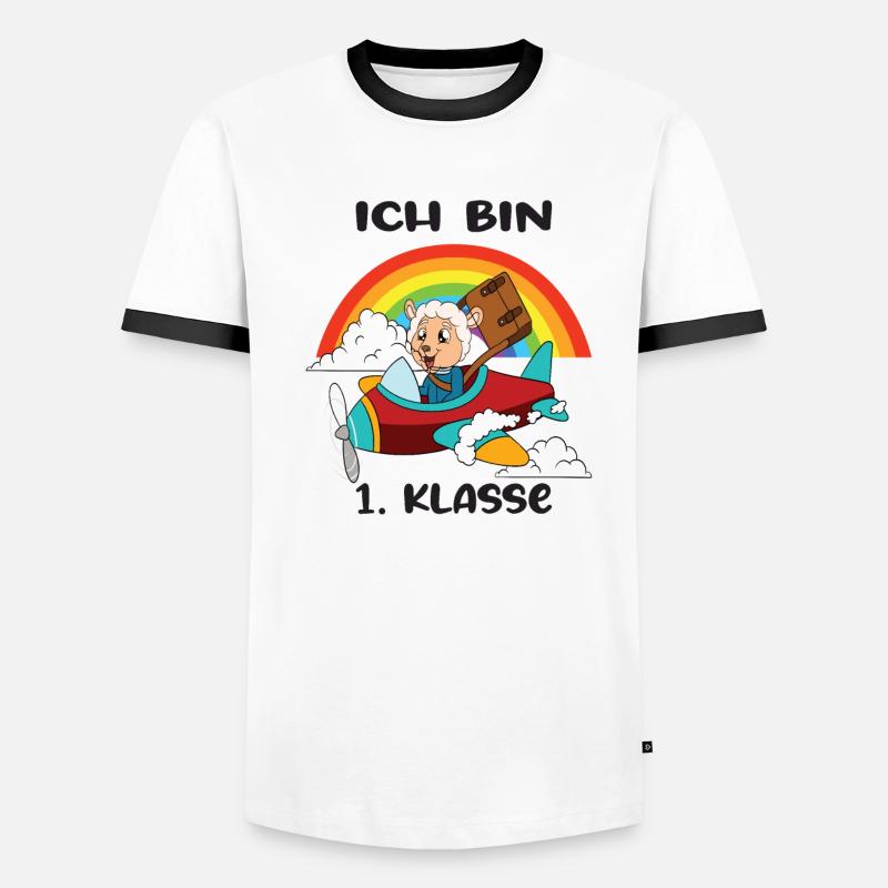 Ich Bin 1 Klasse Einschulung Schulanfang Männer Kontrast-T-Shirt