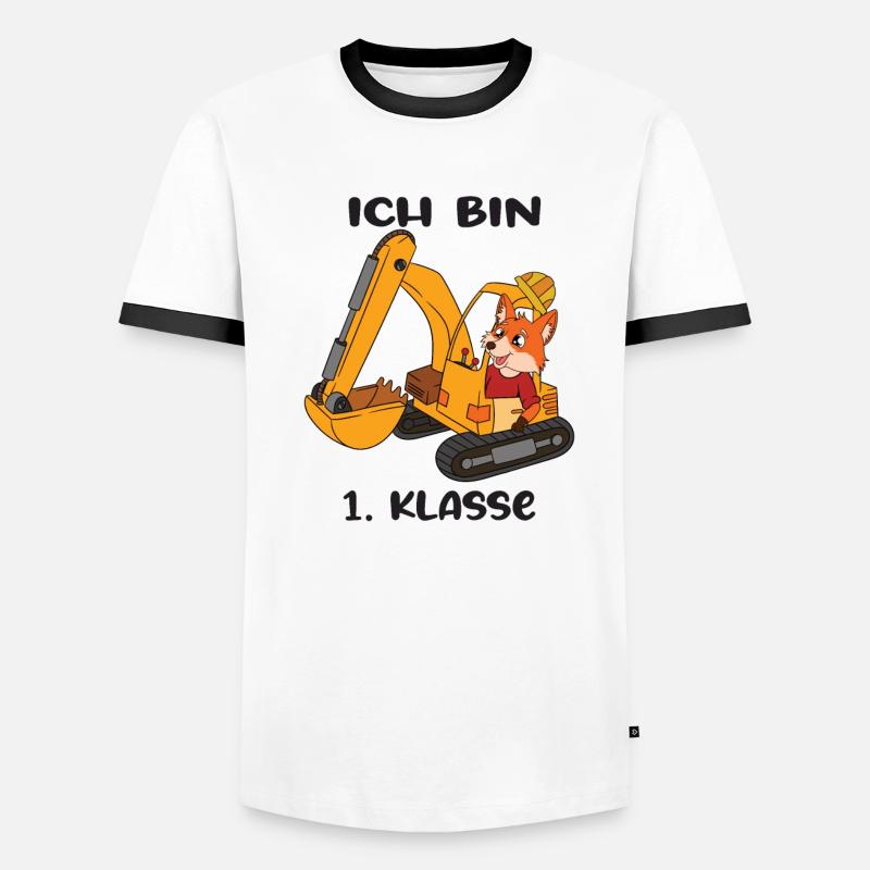 Ich Bin 1 Klasse Einschulung Schulanfang Männer Kontrast-T-Shirt