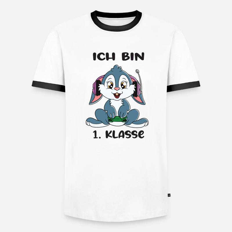 Ich Bin 1 Klasse Einschulung Schulanfang Männer Kontrast-T-Shirt