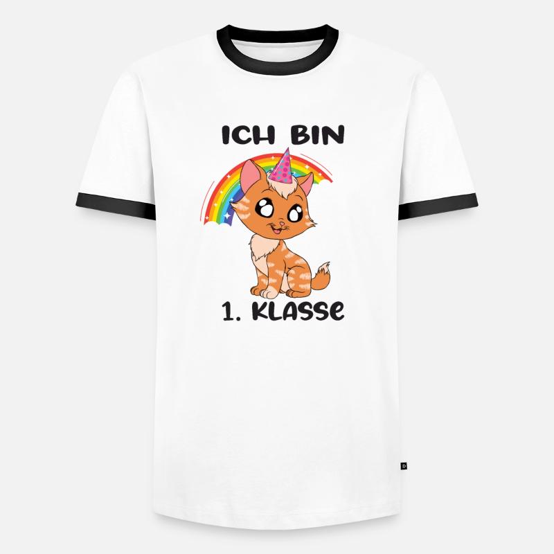 Ich Bin 1 Klasse Einschulung Schulanfang Männer Kontrast-T-Shirt