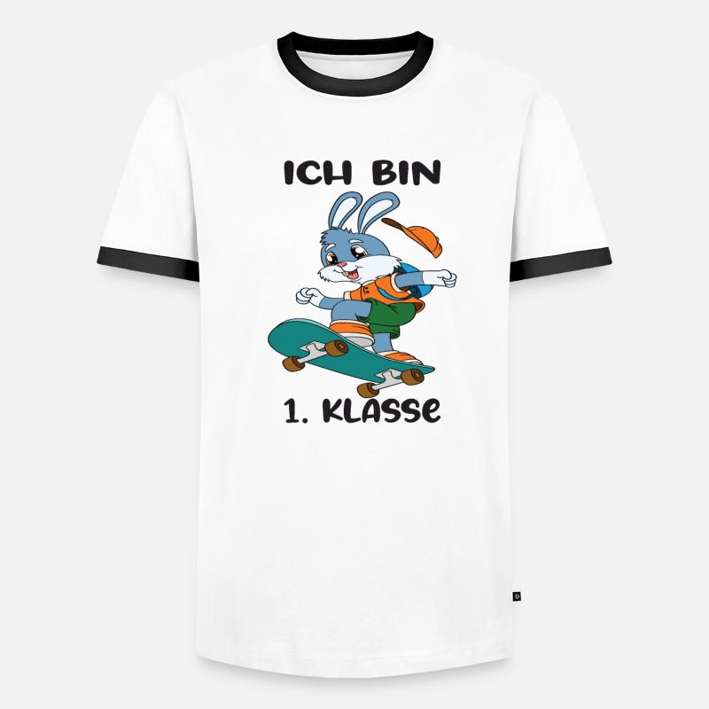 Ich Bin 1 Klasse Einschulung Schulanfang Männer Kontrast-T-Shirt