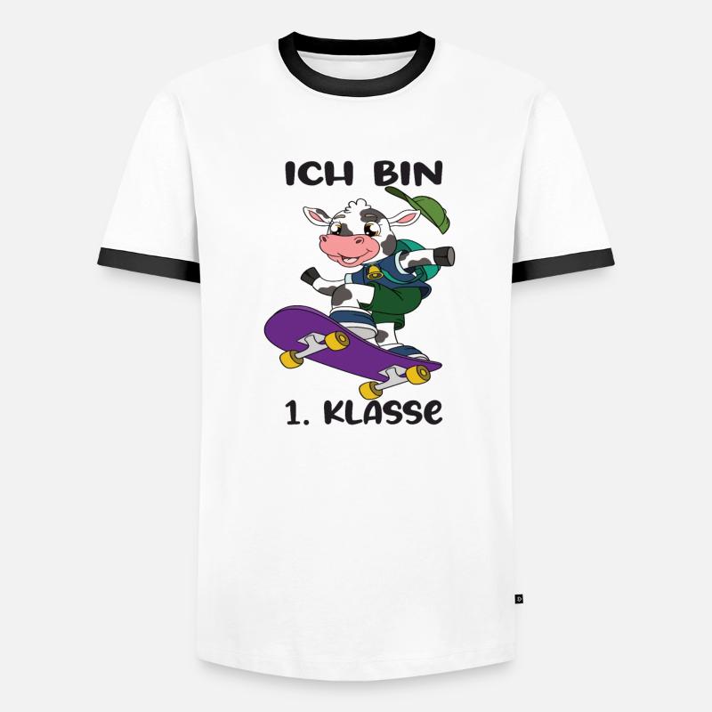 Ich Bin 1 Klasse Einschulung Schulanfang Männer Kontrast-T-Shirt