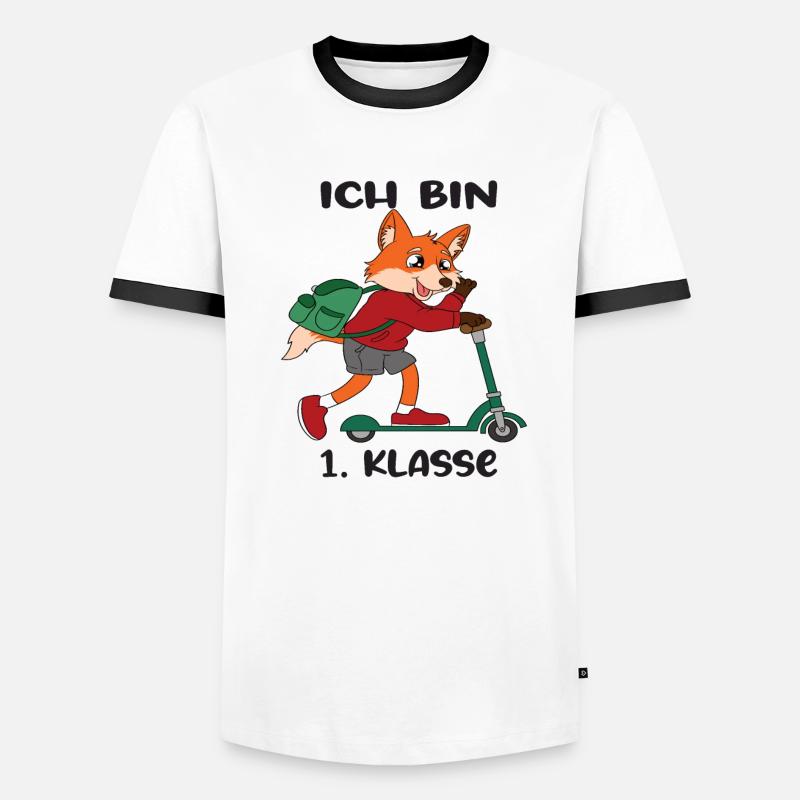 Ich Bin 1 Klasse Einschulung Schulanfang Männer Kontrast-T-Shirt