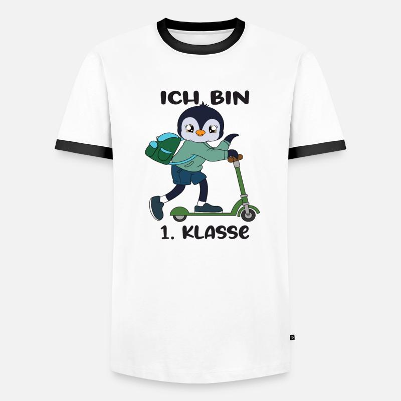 Ich Bin 1 Klasse Einschulung Schulanfang Männer Kontrast-T-Shirt