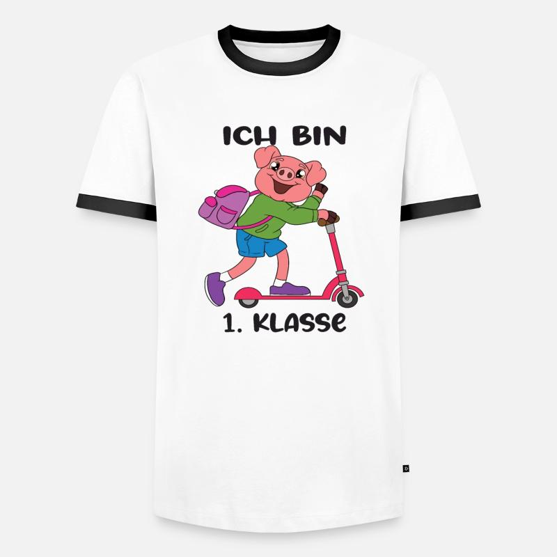 Ich Bin 1 Klasse Einschulung Schulanfang Männer Kontrast-T-Shirt