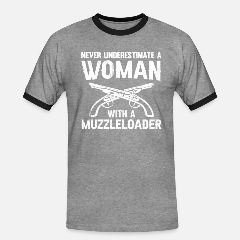 Vorderlader Muzzleloader Muzzle Loading - Männer Kontrast-T-Shirt - Grau meliert/Schwarz