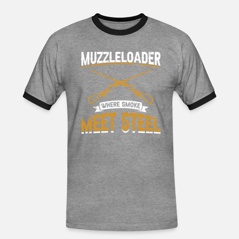 Vorderlader Muzzleloader Muzzle Loading - Men's Ringer Shirt - heather grey/black