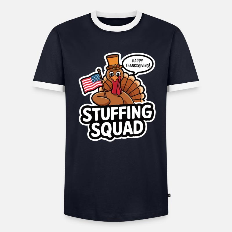 Dinde drôle de Thanksgiving T-shirt contrasté Homme