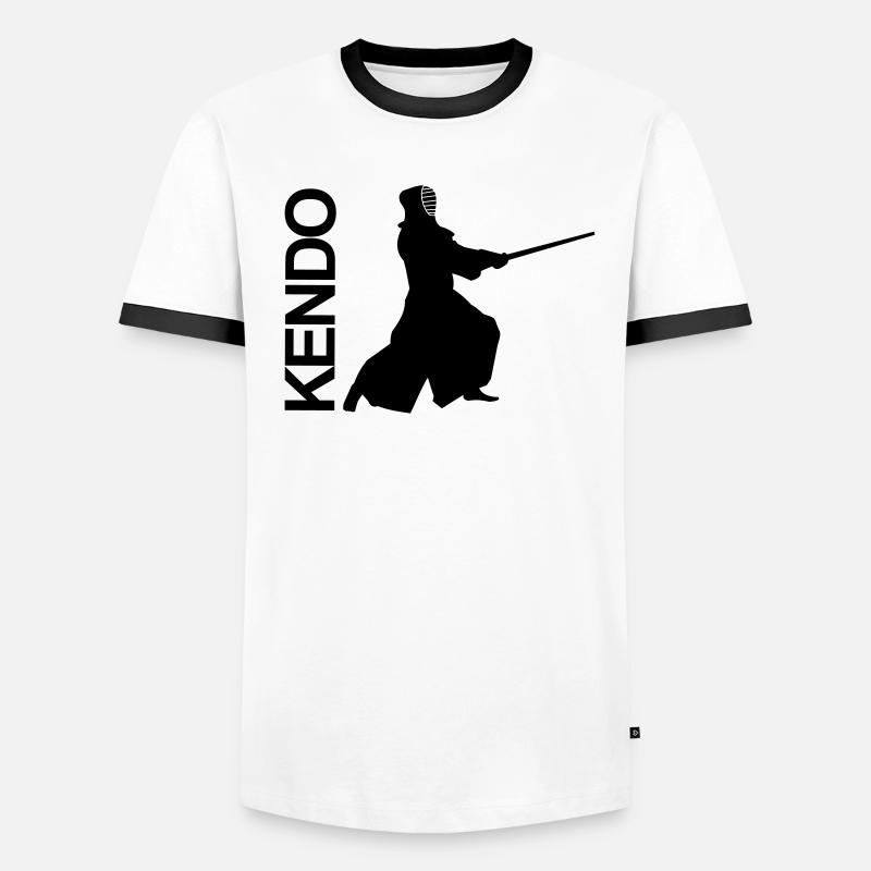 Kendo, martial arts, épée, masque, combat d'épée T-shirt contrasté Homme