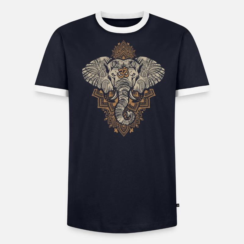 Goa elephant psychedelic trance psytrance techno Men's Ringer Shirt