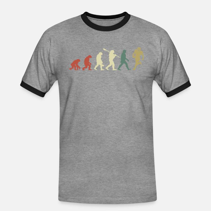 Evolution Rugby - Männer Kontrast-T-Shirt - Grau meliert/Schwarz
