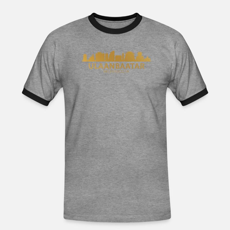 ulanbataar, Mongolian flag mongolia - Men's Ringer Shirt - heather grey/black