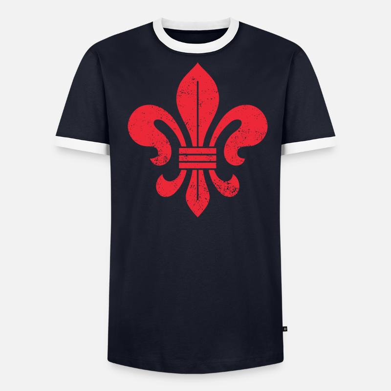 Lys (Fleur-de-Lis) / Fleur de lys HÉRALDIQUE T-shirt contrasté Homme