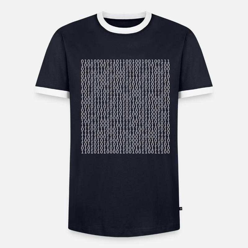 dator - Kontrast-T-shirt herr - gråmelerad/svart