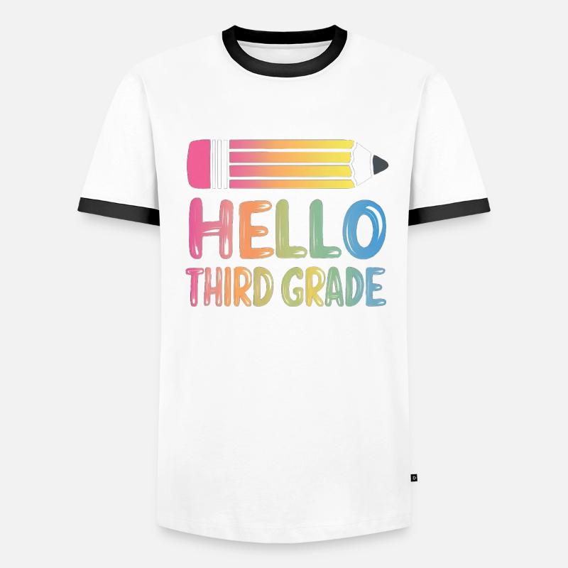 Hello Third Grade Men's Ringer Shirt