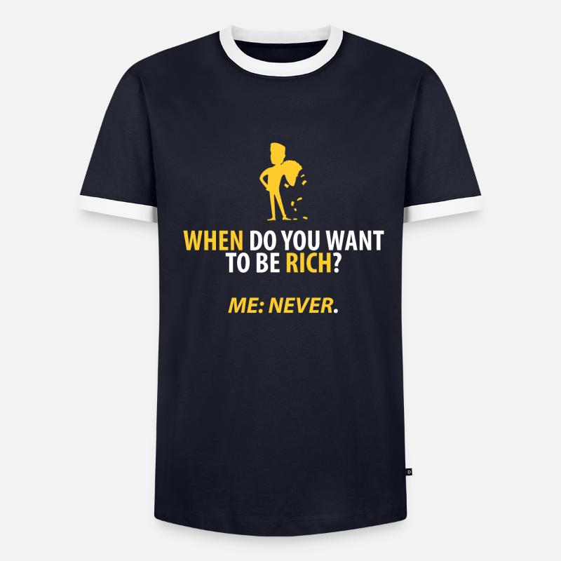 Never rich! Men's Ringer Shirt