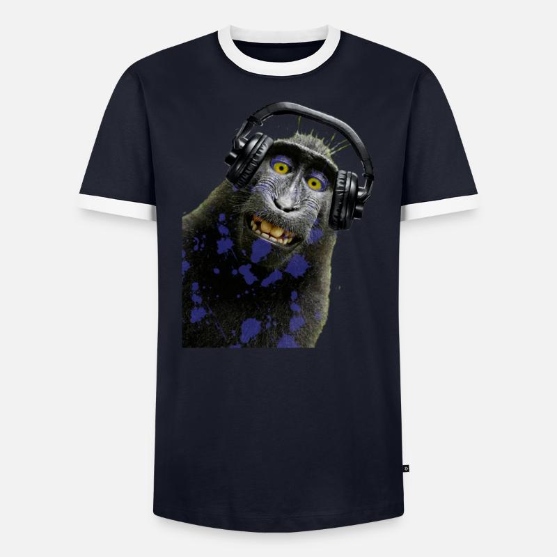 Tshirt musique de singe by customstyle T-shirt contrasté Homme