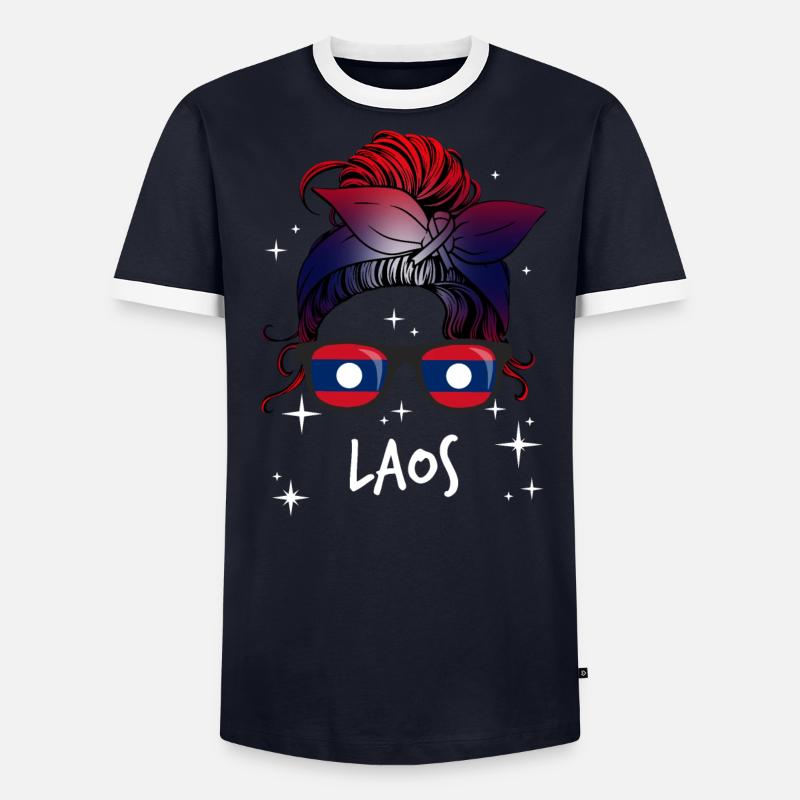 Laos Männer Kontrast-T-Shirt