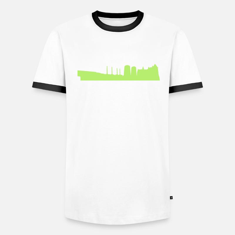 Wolfsburg Skyline Männer Kontrast-T-Shirt