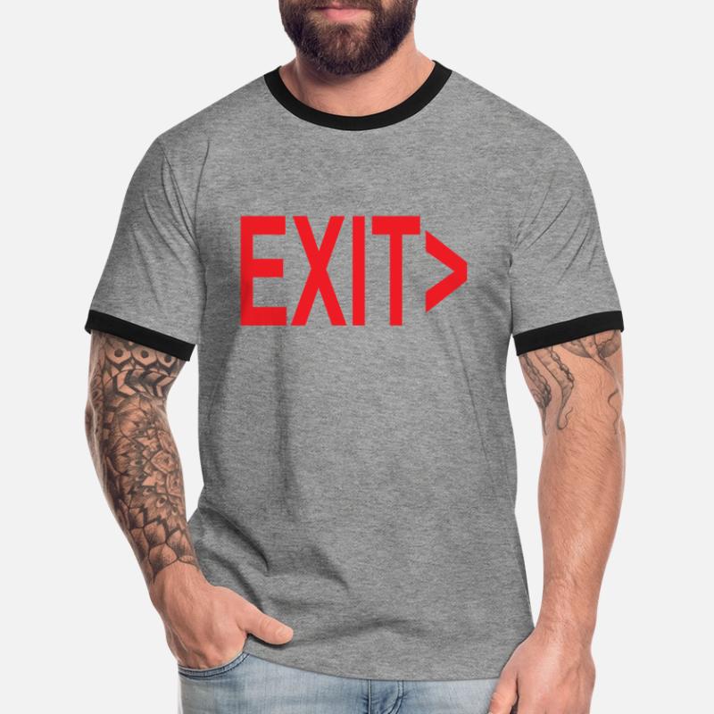 Exit / Exit / Emergency Exit Men's Ringer Shirt