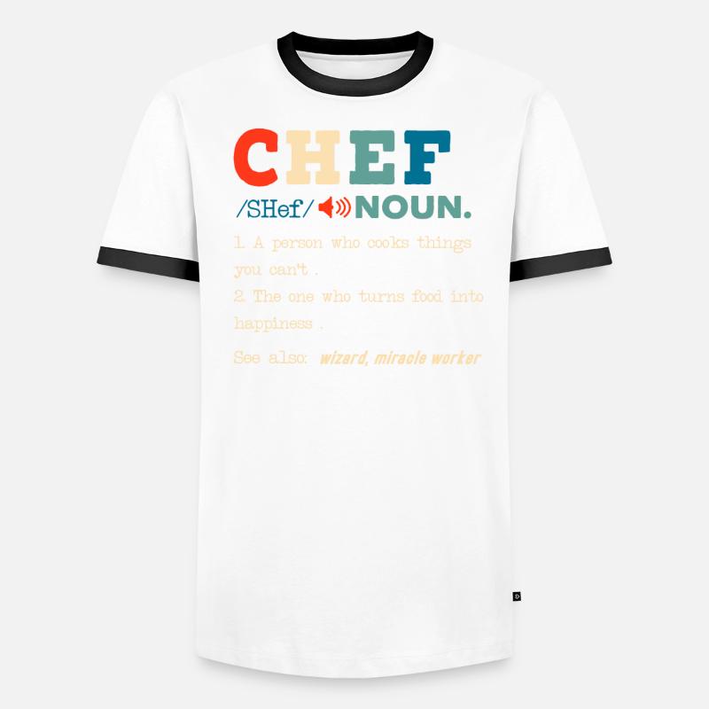 Funny Chef Description Culinary Cooking Baking Men's Ringer Shirt