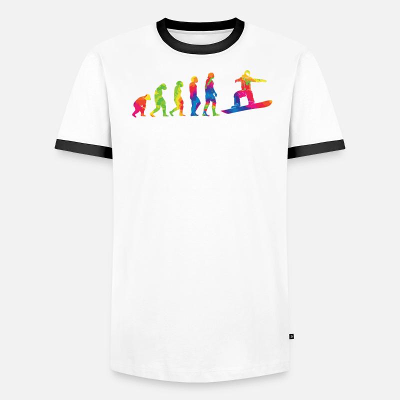 Snowboarding Evolution Snowboarder Snowboard T-shirt contrasté Homme