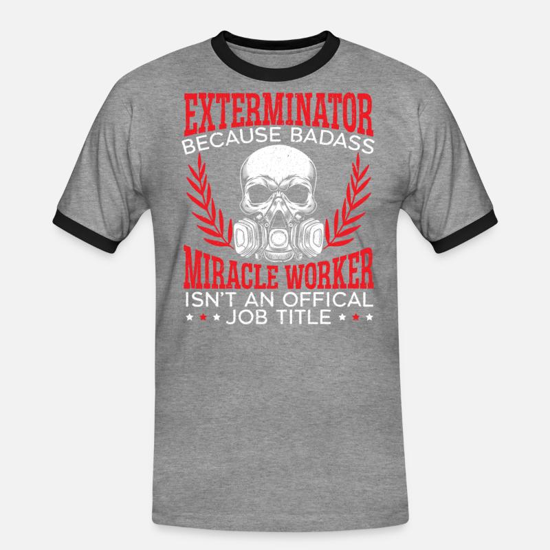 Kammerjäger Tierbekämpfung Schädlingsbekämpfung - Männer Kontrast-T-Shirt - Grau meliert/Schwarz