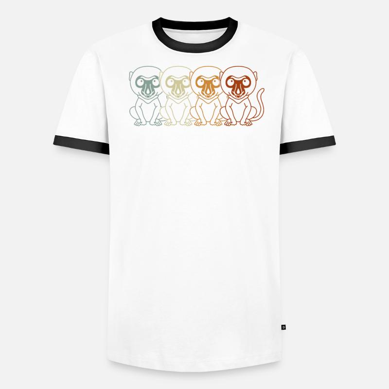 Retro Proboscis Singe Singe Faune Zookeeper T-shirt contrasté Homme