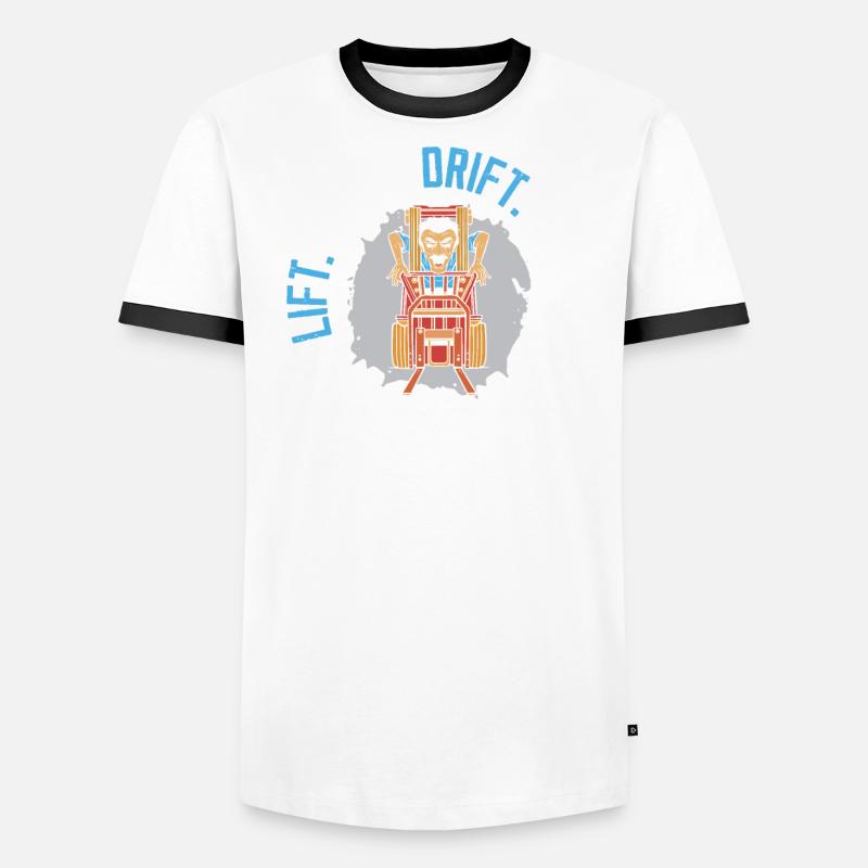 Lift Shift Drift Repeat Forklift Driver Warehouse Men's Ringer Shirt