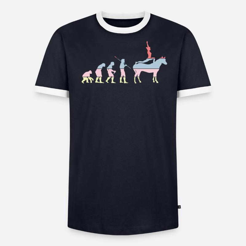 Pferdevoltigieren Evolution Reiten Reiten - Männer Kontrast-T-Shirt - undefined