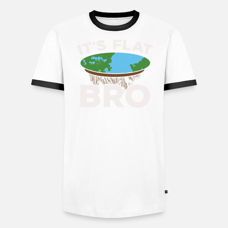 It's Flat Bro Flat Earth Society Flat Earther Men's Ringer Shirt