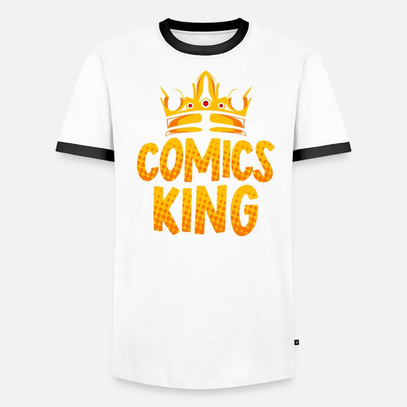 Comics King Comic Reader Fictional Characters Men's Ringer Shirt