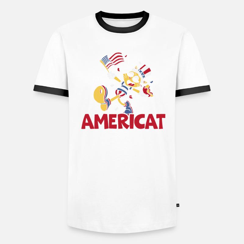 Fier d’être une Amérique Ameri-cat 4 juillet T-shirt contrasté Homme