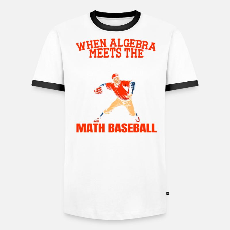 Baseball Math Lover Mathematician Baseball Player Men's Ringer Shirt