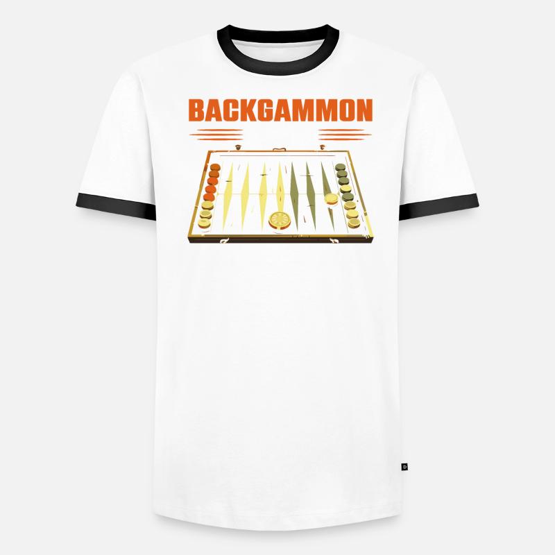 Backgammon Player Strategy Board Game Dice Game Men's Ringer Shirt
