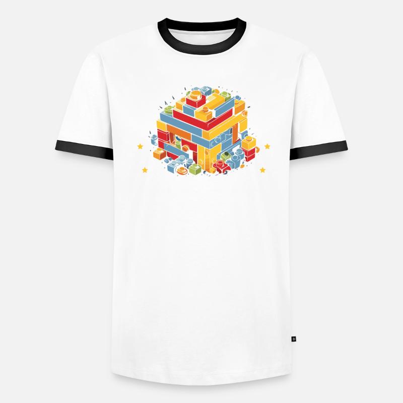 Maître constructeur Briques Blocs Jouer Blocs De Construction T-shirt contrasté Homme