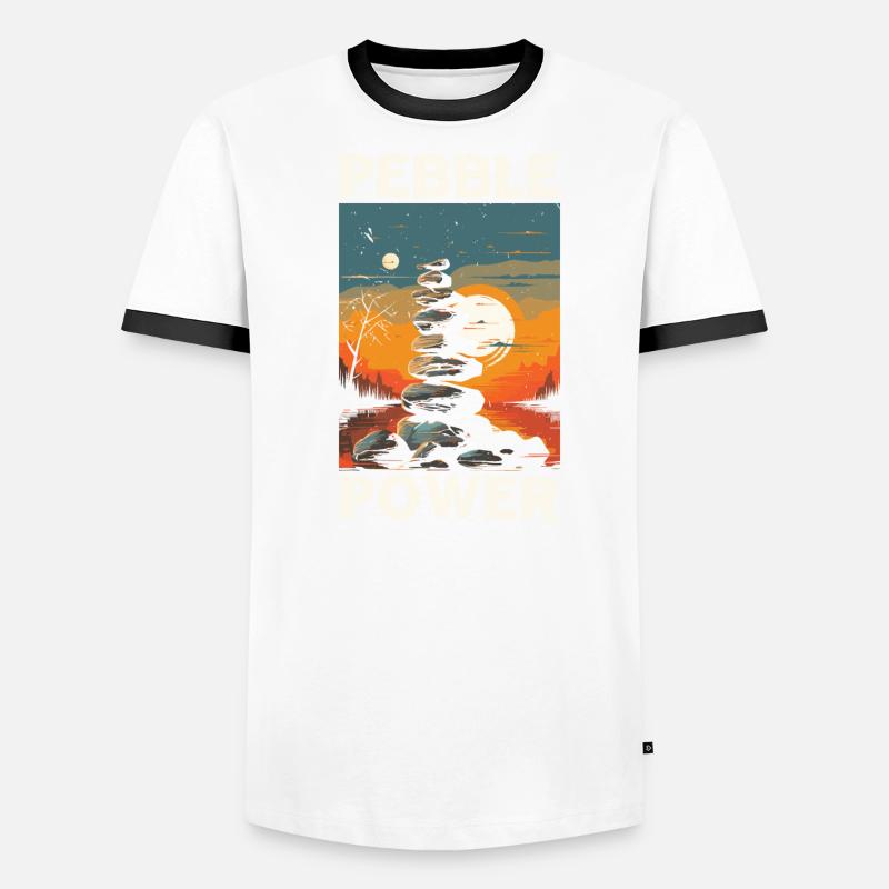 Rock Stocking Stone Stacker Rock Balancing Men's Ringer Shirt