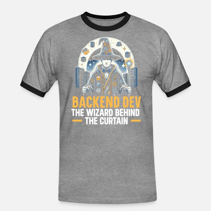 Backend-Entwickler Programmierung Softwareprogrammierer - Männer Kontrast-T-Shirt - Grau meliert/Schwarz