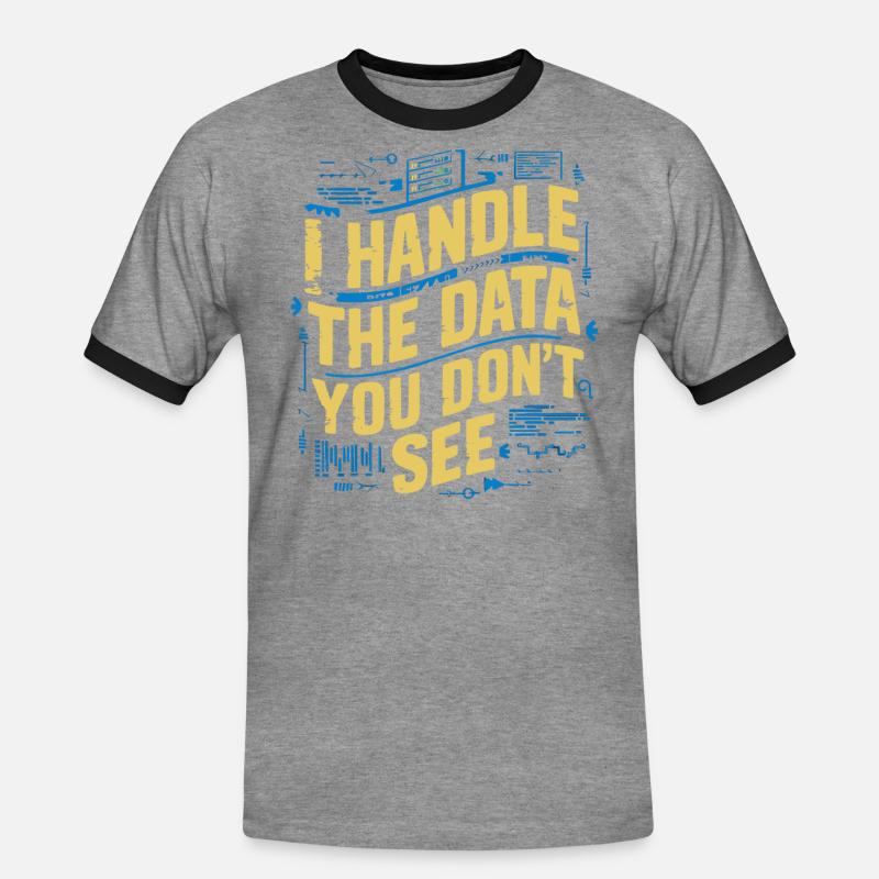 Backend-Entwickler Programmierung Softwareprogrammierer - Männer Kontrast-T-Shirt - Grau meliert/Schwarz