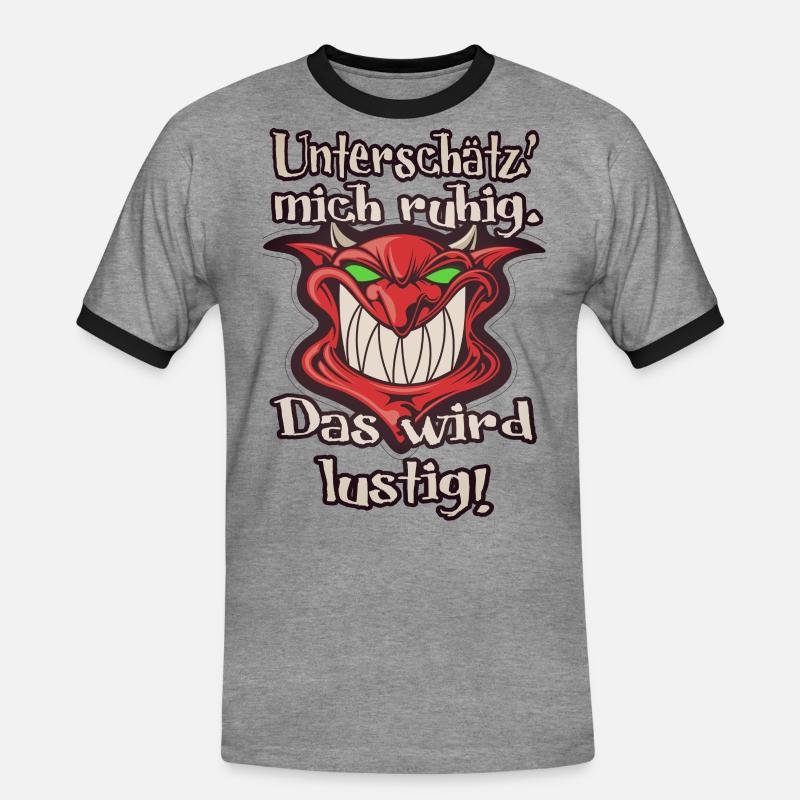 Das wird lustig! - Männer Kontrast-T-Shirt - Grau meliert/Schwarz