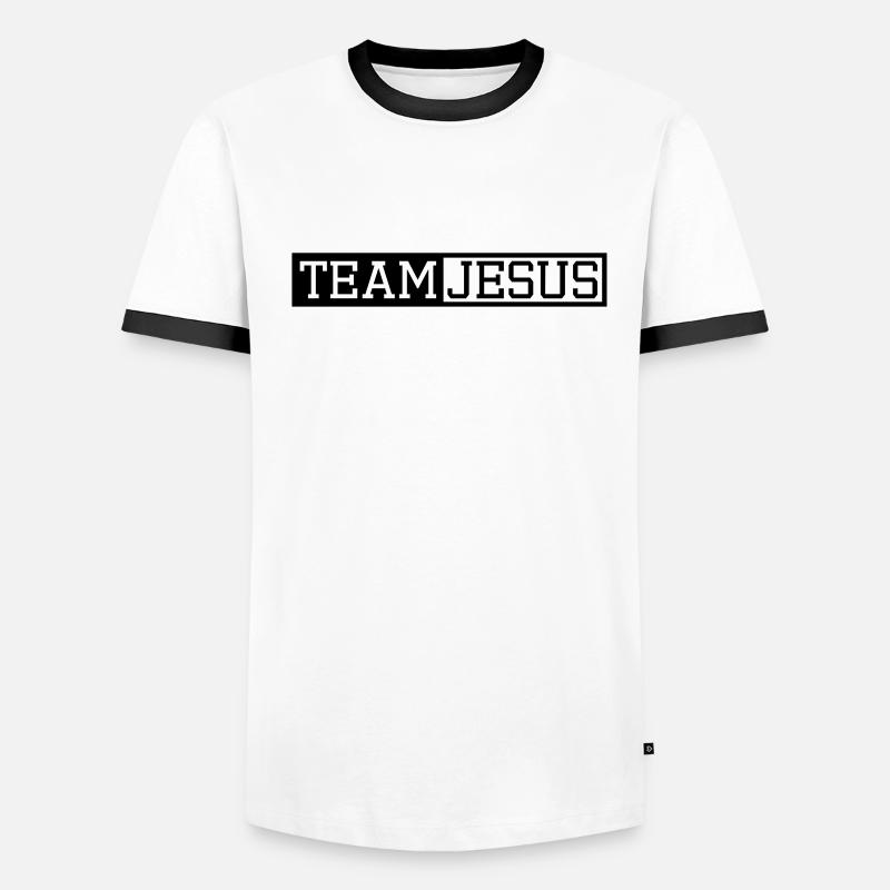 ButtonText lettrage symbole de la croix copains de T-shirt contrasté Homme