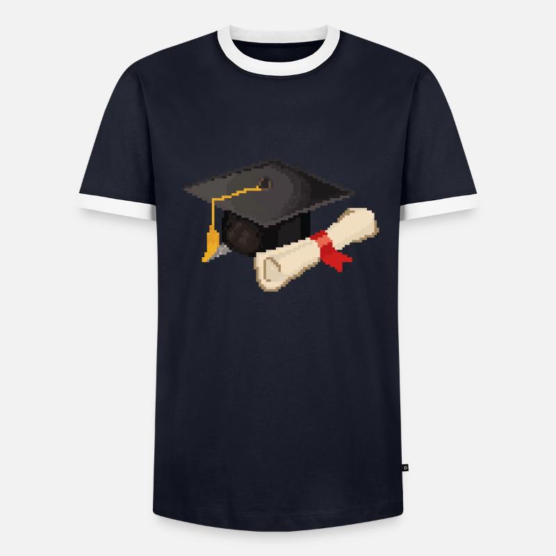 Retro Pixel Uni Degree Men's Ringer Shirt