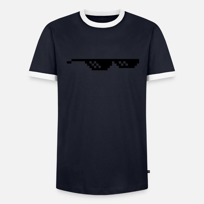 Brille Pixel Internet Meme Spaß Männer Kontrast-T-Shirt