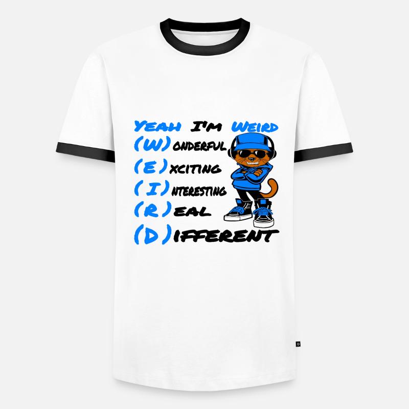 design unique de chat bizarre T-shirt contrasté Homme