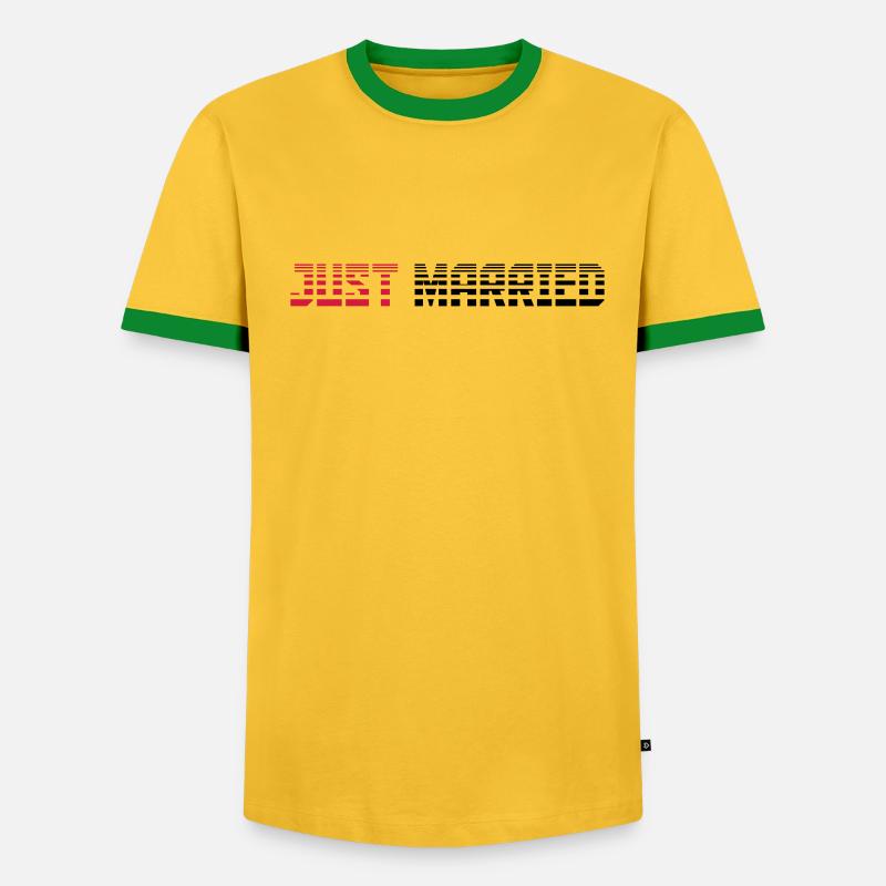 Just Married Text Logo Design - Männer Kontrast-T-Shirt - undefined