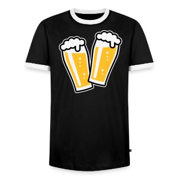 XDoppelter Willie (3) - Männer Kontrast-T-Shirt - Schwarz/Weiß - Vorne - AI Model Female 172 light (172cm) & AI Model Male 178 light (178cm)