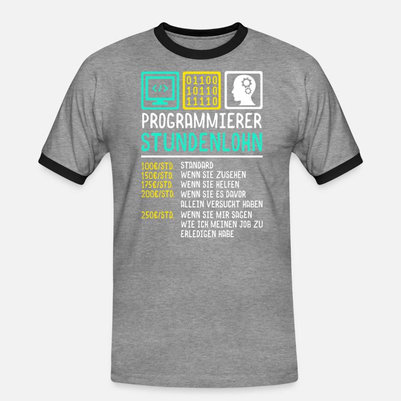 Programmierer - Männer Kontrast-T-Shirt - Grau meliert/Schwarz