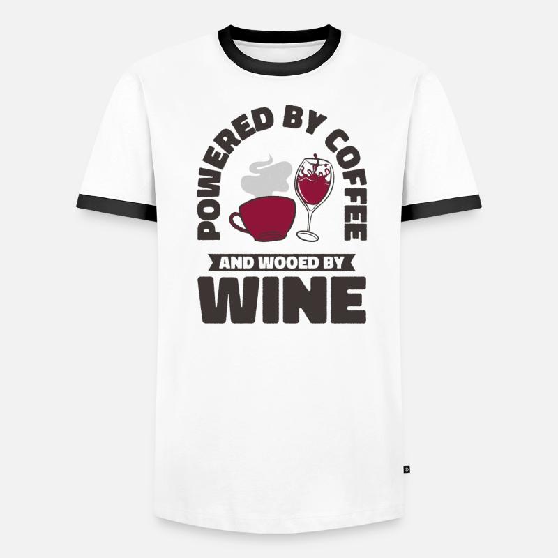 Coffee Wine Drinking Caffeinated Wine Drinker Men's Ringer Shirt